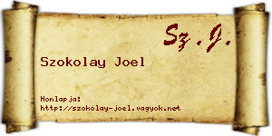 Szokolay Joel névjegykártya